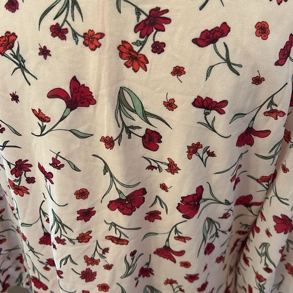 A Love Story pink floral sheer long sleeve button front blouse Size XL EUC - Picture 7 of 11